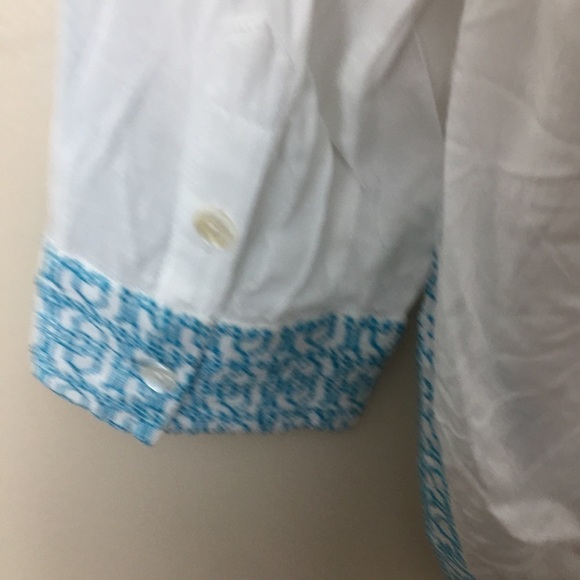 [Gretchen Scott] New White & Blue Embroidered Long Sleeve Top - Picture 10 of 10